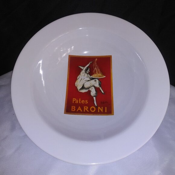 Pottery Barn Vintage Posters Pasta Pates Baroni Cappiello Large Serving Bowl - Picture 1 of 7
